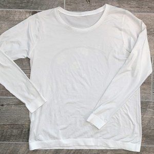 LULULEMON 12 Large White Long Sleeve Athletic Top!